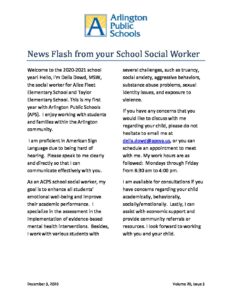 Social Worker - news letter